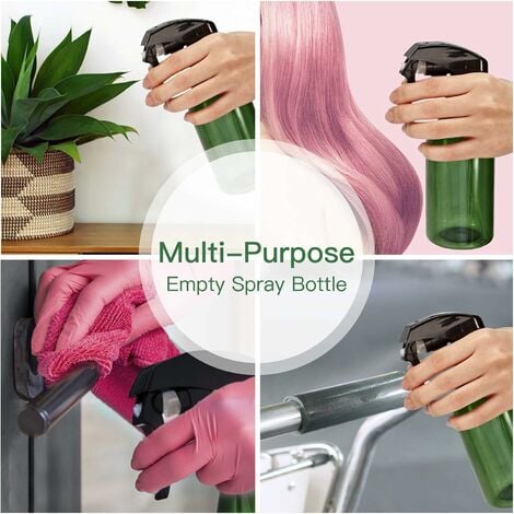 Flacon Spray Vide 300ml, Vaporisateur Brumisateur, Bouteilles Pulvérisateur  Plastique pour Cheveux (2 Pièces, Transparent)