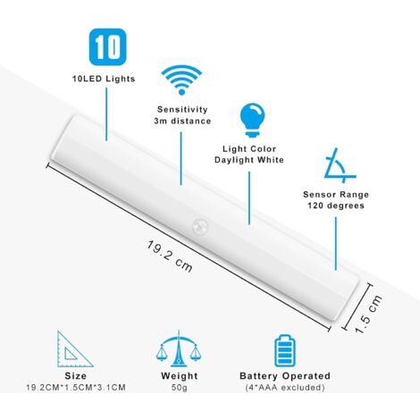 Barre LED Rechargeable Avec Détecteur De Mouvement - Éclairage Automatique 5W - Alimentation USB