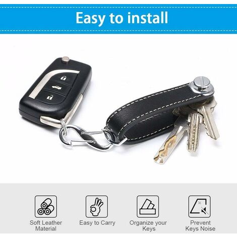 Keyless Go Protection Car Key, Cuir Véritable 2 Pièces Rfid Télécommande Clé  Blindage Key Case Faraday Cuir Key Case Key Case - Rouge + noir
