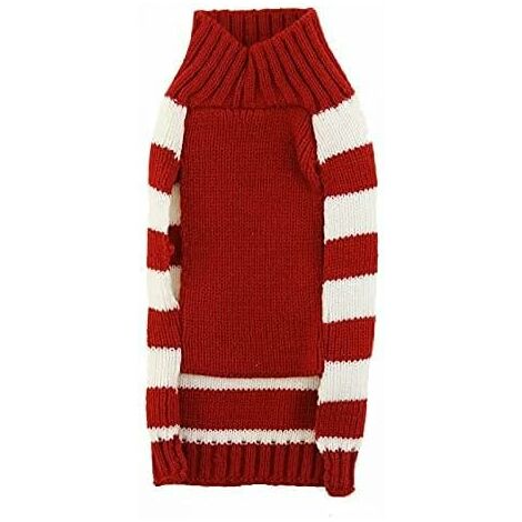 Pull De Noël Pour Chien Motif Renne - Rouge - Taille L - Chaud Et Doux Pour L'hiver - Pour Chiens 3-4 Kg