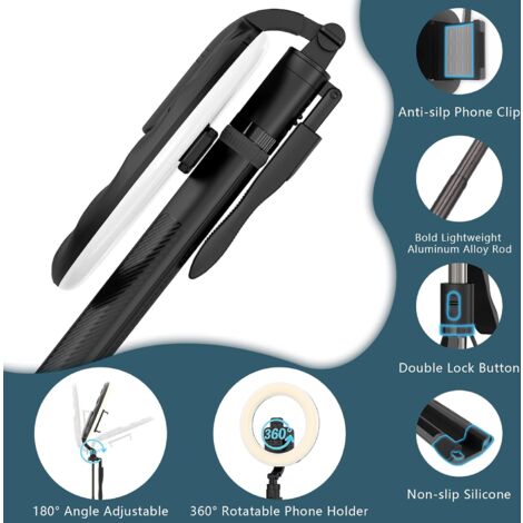 Lampe Annulaire LED MoKo 10 Avec Support - Lumière Chaude/Froide (3000K- 6500K) - Pour Streaming, YouTube éclairage Annulaire Réglable MoKo
