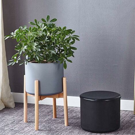 Support De Plantes En Bois Bambou Réglable - Pour Pots Jusqu'à 30 Cm - Intérieur Et Extérieur