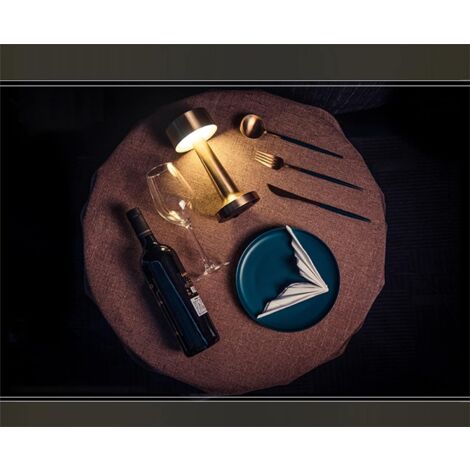 Lampe De Table à Gradation, Lampes De Table sans Fil Rechargeables avec Capteur Tactile, Luminosité à 3 Niveaux, Lampe De Nuit à LED 3w pour Tables De Chevet, Tables Basses, Restaurants-Fei Yu