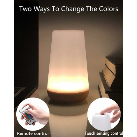 Lampe De Chevet Tactile Aigostar Dimmable RGB - Veilleuse Enfant 256 Couleurs, Lumière Chaude, Rechargeable USB