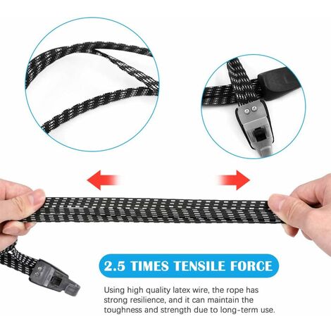 2 Sangles élastiques Pour Vélo Et Moto - Fixation Solide De Bagages, Tentes Et Plus - 68 Cm Extensible à 1,2 M