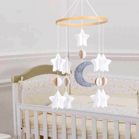 Bébé carillon éolien berceau 3D lune étoiles Mobile bébé berceau feutre  suspendu jeu Mobile pour les