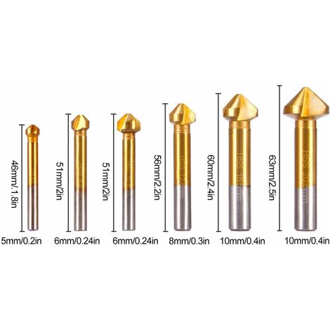 6pcs, foret et foret HSS en titane plaqué HSS4241, foret hélicoïdal  multifonctionnel en dents de scie