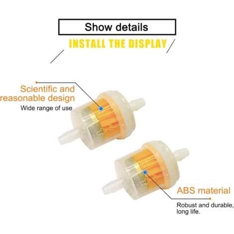 GOOFIT Filtre à Carburant En Ligne 6mm 1/4" 10 PièCes/Ensemble Universel De Remplacement De Filtre à Huile De Moto Pour ATV Quad Cyclomoteur Scooter Dirt Pit Bike