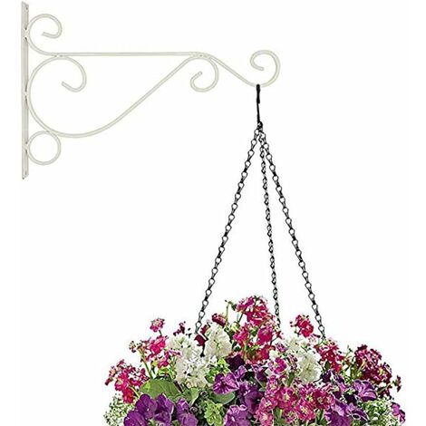 Lot De 2 Supports Panier Suspendu 40cm - Crochets Solides Pour Plantes, Oiseaux Et Décoration Extérieure