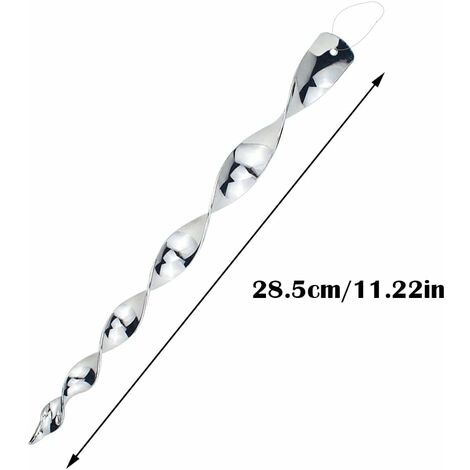 10 Pièces Spirale Anti Oiseaux Argenté Efficace, 29,5cm Tiges