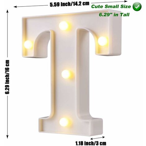 Lumière LED Lettre O – DIY Chapiteau – Blanc – 6 1/4 Pouces – Neuf