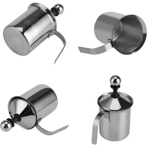 Mousseur à Lait Manuel En Acier Inoxydable, 800 Cc, Double Couche Avec Poignée épaisse, Pour Maison, Café, Bureau, Pompe Manuelle