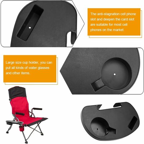 Plateau Latéral Pour Chaise De Camping Avec Porte-gobelet - Accessoire De Camping - Neuf