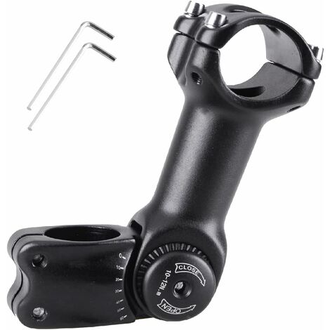 Pièce Vélo Remplacement Fourche 28.6mm 31.8mm - Tige Guidon Courte Aluminium Pour VTT, Route, BMX - Noire Potence Vélo