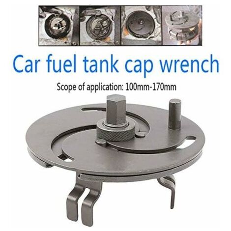 EVGATSAUTO Clé De Couvercle De Réservoir De Carburant, Clé De Couvercle De Pompe à Carburant Réglable 100-170mm 3 Mâchoires Couvercle De Réservoir Outil De Retrait De Bouchon De Pompe à Huile