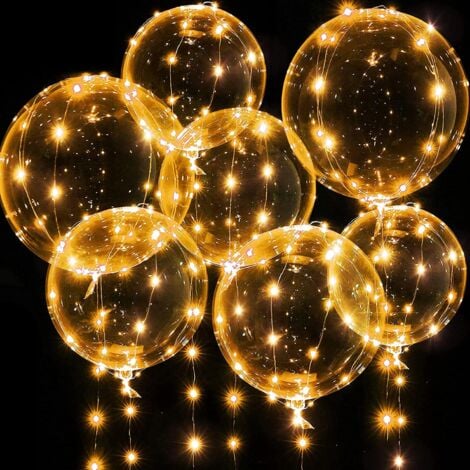 OSDUE Ballons LED De 10 Pièces, 24 Pouces Bleu Bobo Lumineux