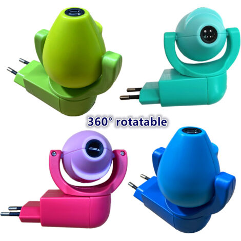 Étoile lune Animal projecteur projecteur Led 6 Images capteur prise ue veilleuse pour enfants bébé chambre décoration（Bleu）