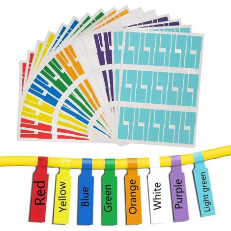 720 Étiquettes Câbles Auto-Adhésives Multicolores - 12 Couleurs Pour Identifier Et Organiser Vos Câbles Étanches Et Résistantes