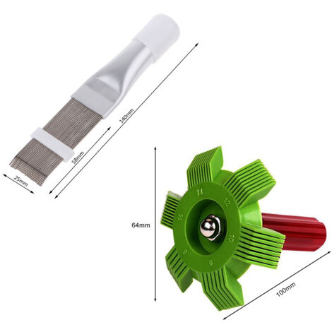 Peigne à Lamelles Pour Climatiseur En Acier Inoxydable - Outil De Nettoyage Et Redressement Ailettes - 20 Cm - 4