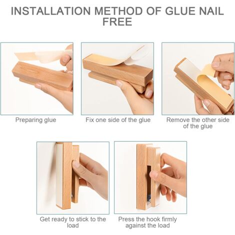 JINMURY Porte-serviettes Ronds En Bois – Crochets Muraux Robustes Avec Dos Autocollant – Installation Simple, Maintient Fermement Les Serviettes (hêtre