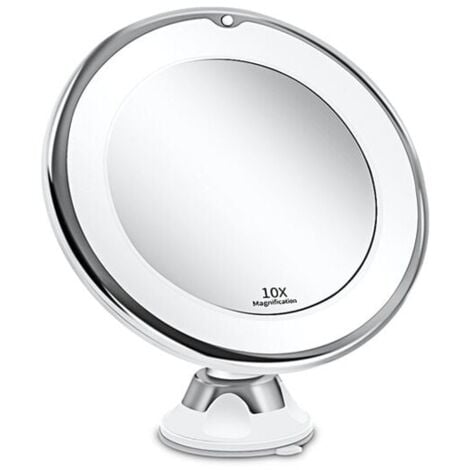VINATO Miroir Grossissant Lumineux 10X, Miroir Maquillage