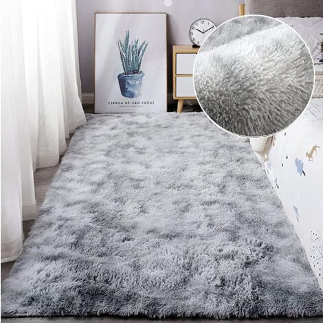 Sour Lemon Tapis Salon 200x300cm - Poils Longs Gris - Antidérapant - Moelleux - Pour Chambre/Salon