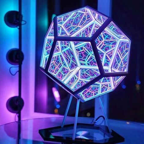 Lumière D'Art Couleur Dodécaèdre Infini, Alimentation USB Cube De Veilleuse Unique Pour Fête Pour Chambre