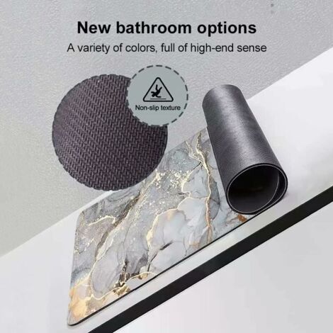 Tapis De Bain En Diatomite – Taille 80x150 Cm – Antidérapant, Super Absorbant, Séchage Rapide – Pour Salle De Bain, Douche