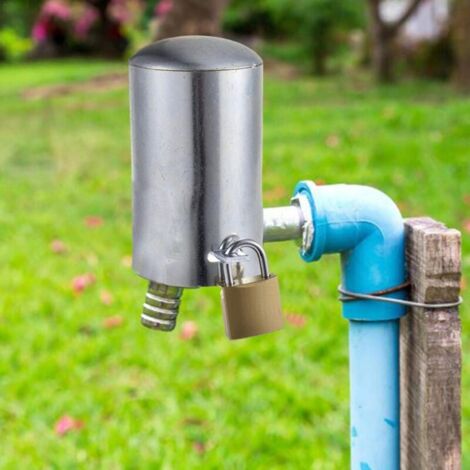 Serrure De Robinet Extérieur Acier Inoxydable - Avec Cadenas Laiton - Antivol Pour Robinet Jardin, Camping