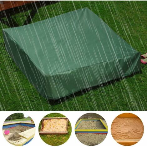 Bâche De Protection Carrée En Tissu Oxford - 127x127x20cm, Imperméable, Avec Cordon De Serrage - Pour Bac à Sable, Piscine, Meubles