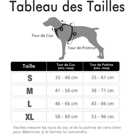 Harnais Chien Anti Traction, Arnet pour Chien Facile à Mettre Harnais Réfléchissant Réglable avec Attache Devant Harnais pour Chien Moyen, Large, Couleur Noir-Ensoleillé