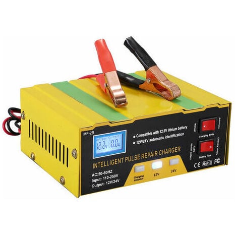 12V/24V Chargeur De Batterie Intelligent, Chargeur De Type Pulse Repair