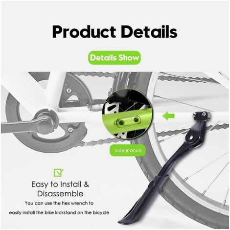 Support en aluminium audacieux pour vélo de montagne, support latéral réglable en longueur, support de pied pour motoneige de plage