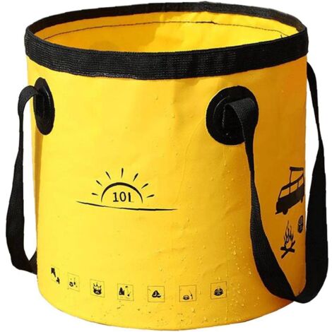Seau Pliable 15L,Carrée,Seau d'eau Pliable Etanche en PVC,Activités de Plein Air, Cuisine, Voyage, Camping, Randonnée,30 x 30 x 17 cm