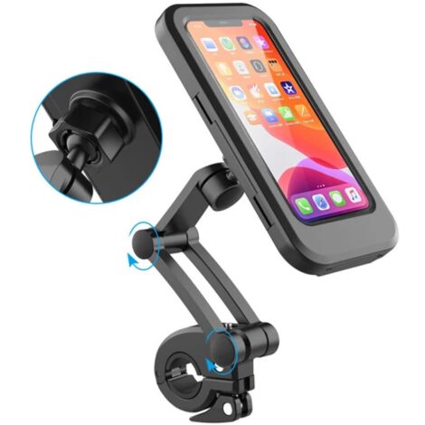 Sacoche étanche Pour Téléphone Moto - Montage Guidon - Support Téléphone Transparent Tactile - Compatible Jusqu'à 6,9 Pouces