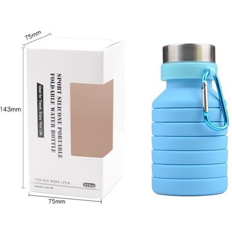 Gourde Pliable En Silicone 600 Ml - Format Carré, Légère Et étanche - Parfaite Pour Randonnée, Sport, Voyage - Sans BPA