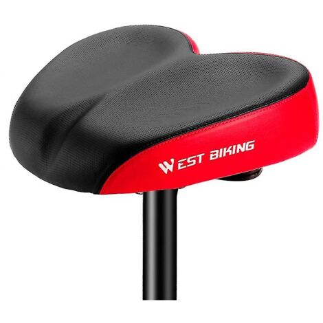 Selle De Vélo Large Confort Rétro BUCKLOS - Pour VTT, Route, Ville - Cuir Et Mousse, Rembourrage épais