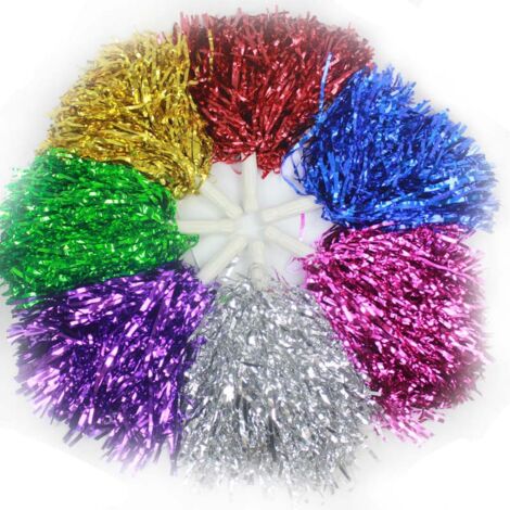 Lot De 12 Pompons De Pom-pom Girl Dorés - 30 Cm De Long - Pour événements Sportifs, Fêtes, Encouragements