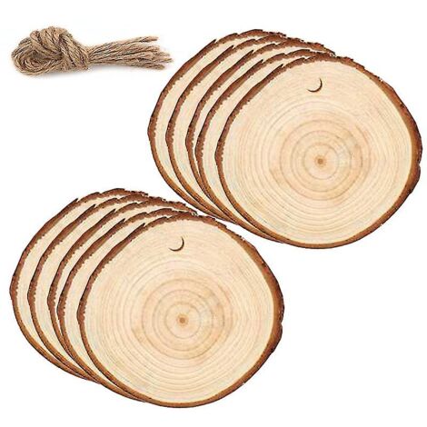 10 Tranches De Bois Naturelles - Décoration Mariage Champêtre - Fait Main - France - Taille Moyenne