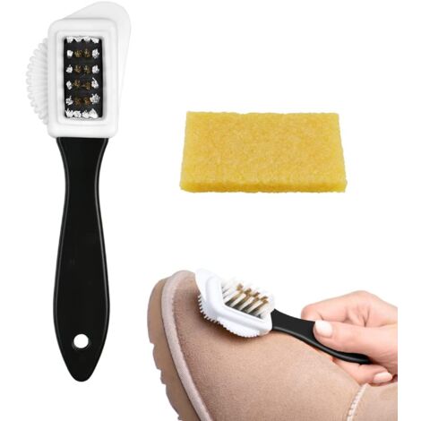 Kaps Brosse à Chaussures En Laiton - Poils Résistants, Poignée Bois, Idéale Cuir Daim Nubuck Velours