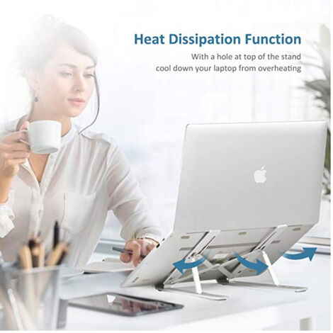 Support Ventilé Pliable Pour Ordinateur Portable 7 à 15 Pouces - 2 Ventilateurs USB, Angle Réglable - Refroidissement Et Ergonomie - 5