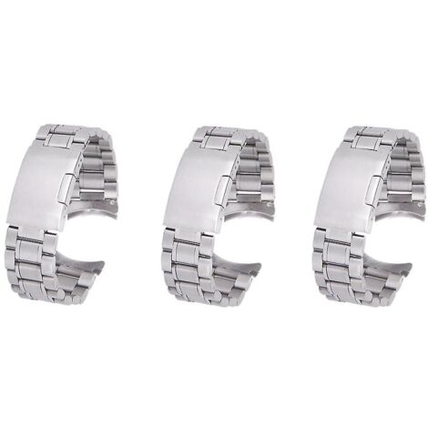 Bracelet De Montre En Acier Inoxydable Massif - Largeurs 12, 18, 20, 22 Mm - Boucle Métal - Universel - Neuf