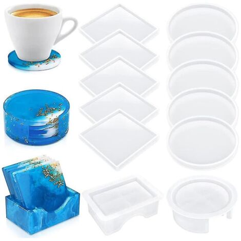 Moule en silicone rond pour sous-verres, plateau de table résine époxy