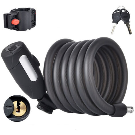 SenluKit Antivol Pour Vélo - Niveau De Sécurité - Très Haut - Antivol En Spirale - Avec Clé