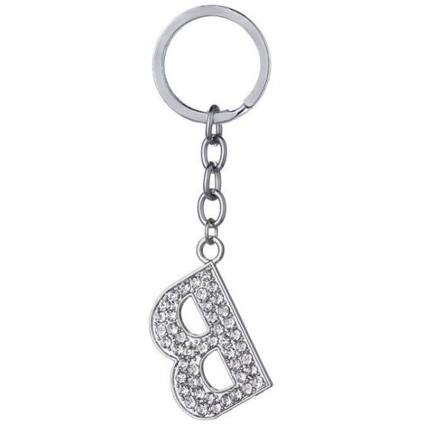 Porte-clés Personnalisé Lettre Alphabet – Acier Inoxydable Argent – Pendentif Métal