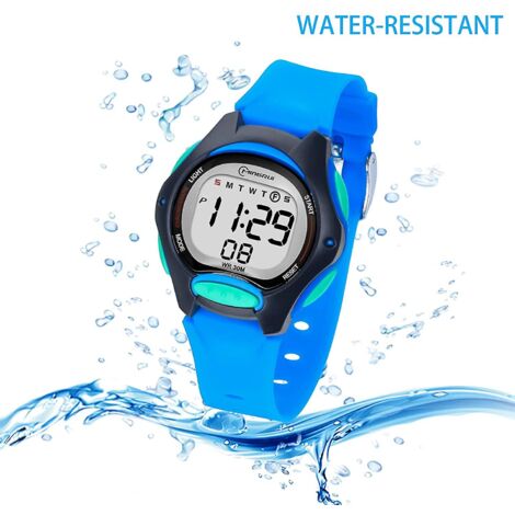 Montre Digitale Enfant étanche 50m - 7 Couleurs De Lumière, Bracelet Silicone, Pour Filles Et Garçons