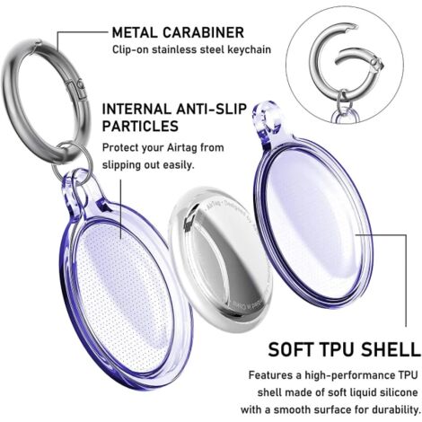 Lot De 4 étuis Porte-clés Compatibles Avec Apple Airtag Tracker Accessoires De Protection En Silicone Compatible Avec Le Collier Apple Airtag Pour Chienchat 91817522