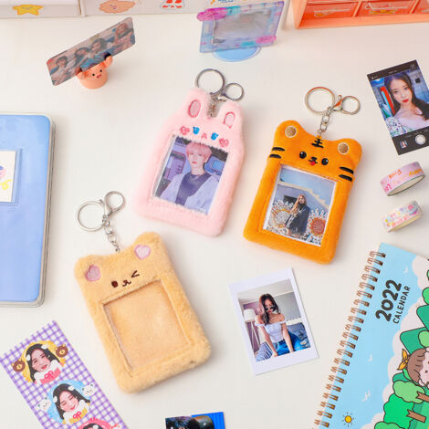 Porte-Carte Photo En Plastique Cadre Irrégulier - Protection Pour Cartes Kpop, Photos, Badges (Argent)