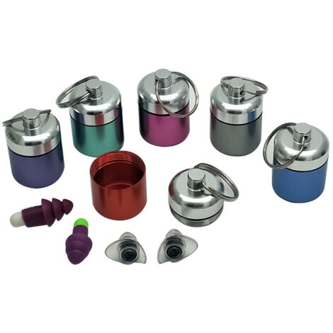 UENXRXE - Lot De 3 Mini Distributeurs De Voyage Avec Cuillère - Flacons Métal Hermétiques 65 Mm - Noir/Rouge/Bleu - 7