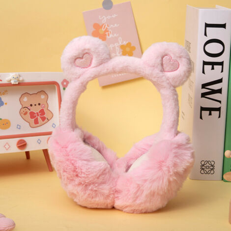 Cache Oreille Stitch Cache-Oreilles Licorne Enfant - Fausse Fourrure Douce - Paillettes Arc-en-Ciel - Réglable - Cadeau Fille Cache-oreilles Fourrure Réglable